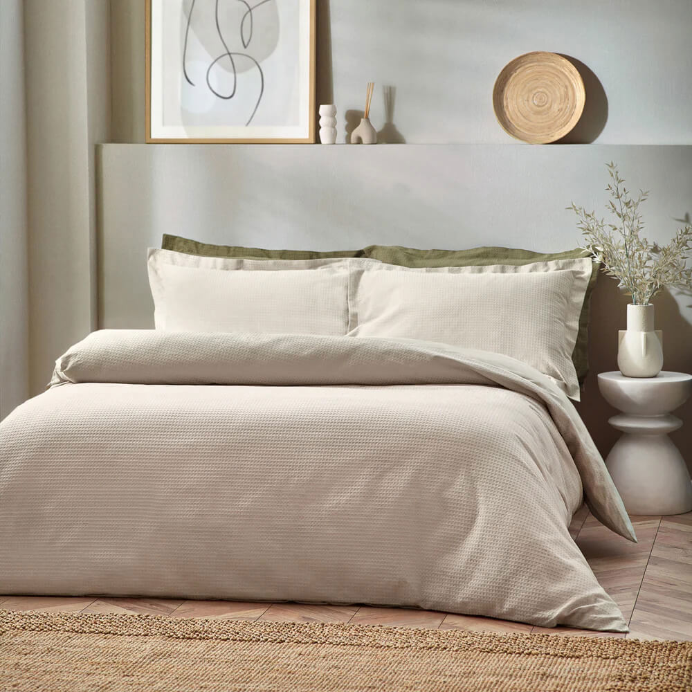 Yard Waffle Linen Textured Duvet Cover Set